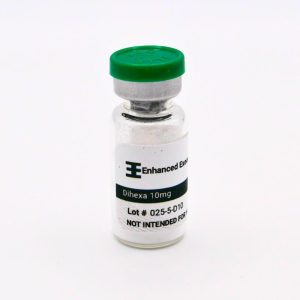 Dihexa 10mg vial on white background
