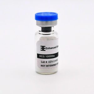 HCG 10000iu vial on white background
