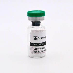 IGF-1 LR3 1mg vial on white background