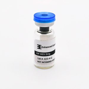 IGF-DES 2mg vial on white background