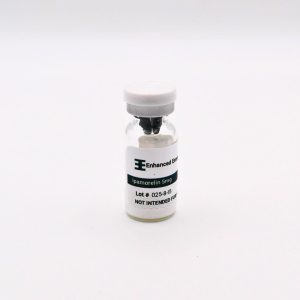 Ipamorelin 5mg vial on white background