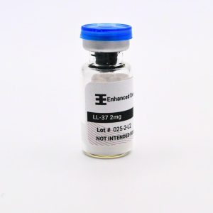 LL-37 2mg vial on white background