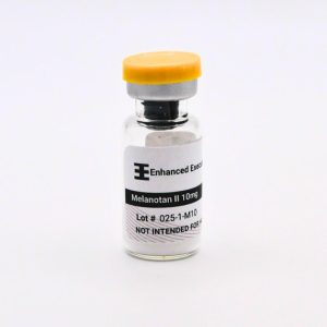 Melanotan II 10mg vial on white background