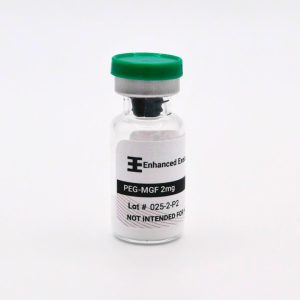 PEG-MGF 2mg vial on white background