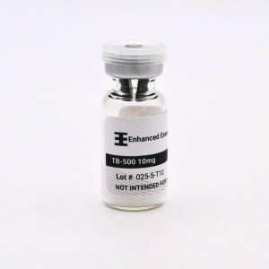 TB-500 10mg vial on white background