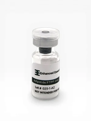 Enhanced Executive Adipotide FTPP 2mg peptide vial with clear cap on white background
