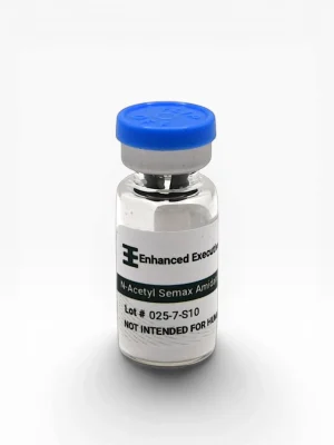 Enhanced Executive N-Acetyl Semax Amidate peptide vial with blue cap on white background
