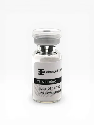 Enhanced Executive TB-500 10mg peptide vial with grey cap on white background