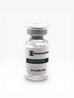 Enhanced Executive Acetic Acid 3ml 0.6% solution vial with grey cap on white background