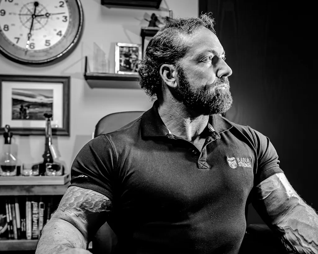 Chris Duffin Enhanced Executive brand founder black and white portrait in office setting